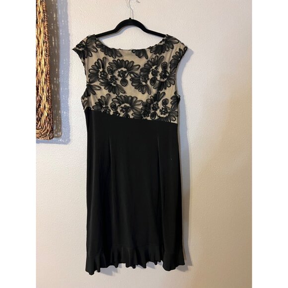 Connected Dress 16 Black Embroidered Ruffle Washable Cruise Wedding Party - Picture 11 of 13